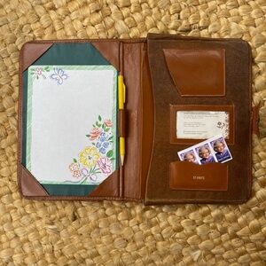 VTG 1950s Leather Writing Traveling Case Blotter Attache
